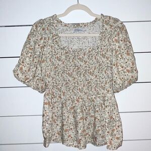 Polagram floral smocked top size small